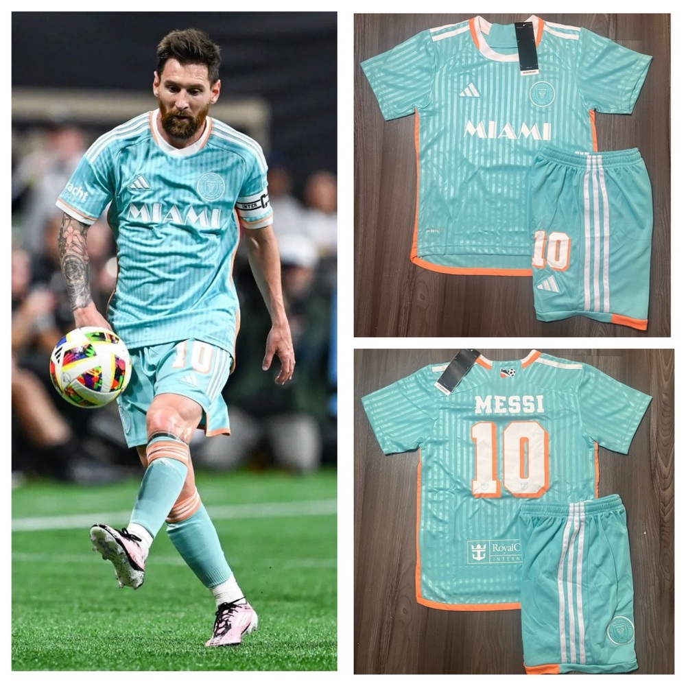 NEW 2024 MESSI #10 Inter Miami CF Third Kit Kids Jersey Kit